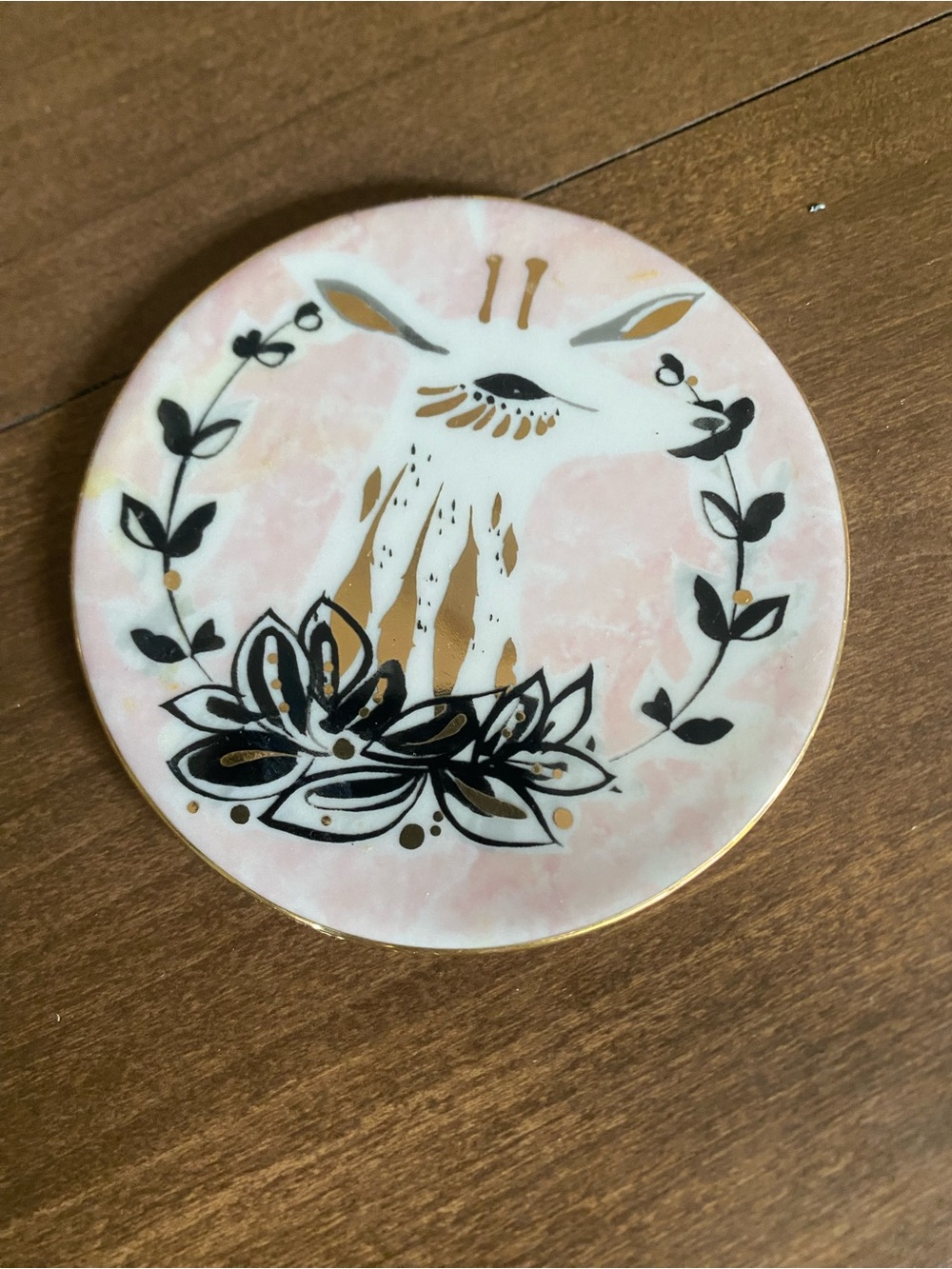 Anthropologie Round Giraffe Pink Coaster